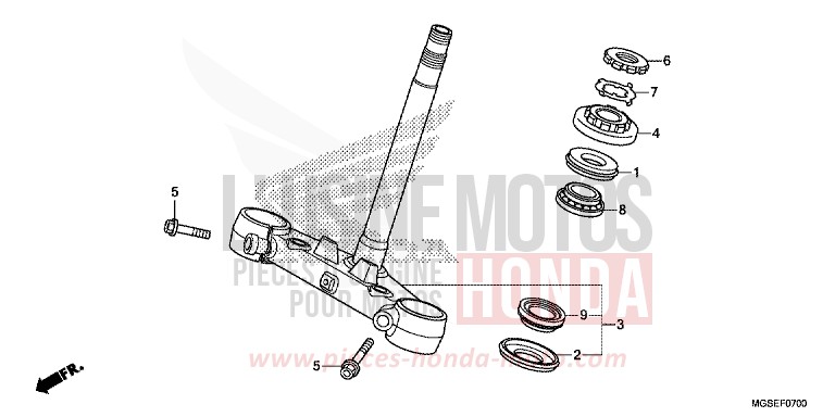 STEERING STEM for NC700S Dual Cluth ABS PEARL SUNBEAM WHITE (NHA66) from 2013